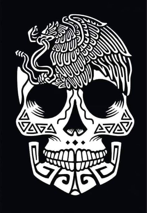 Aztec Artwork, Aztec Tattoos, Mexican Artwork, Mexican Art Tattoos, Aztec Tattoo Designs, Mexican Culture Art, Mexican Skull, Arte Peculiar, Skull Art Drawing