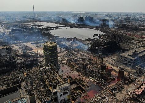 Police have detained six more suspects linked to a chemical plant blast in eastern China last month which killed 78 and left hundreds injured local authorities said.  The explosion in Jiangsu provinces Yancheng city last month was one of the worst industrial accidents in the country in recent years and led to the closure of the plant.  Read more on HKFP. Photo: Stringer/AFP. . . #China #Yancheng #Jiangsu #explosion Chemical Plant, Top Of The Mountain, Hazardous Waste, Water Waste, Tianjin, Emergency Response, Mountain Top, Last Month, Aerial View