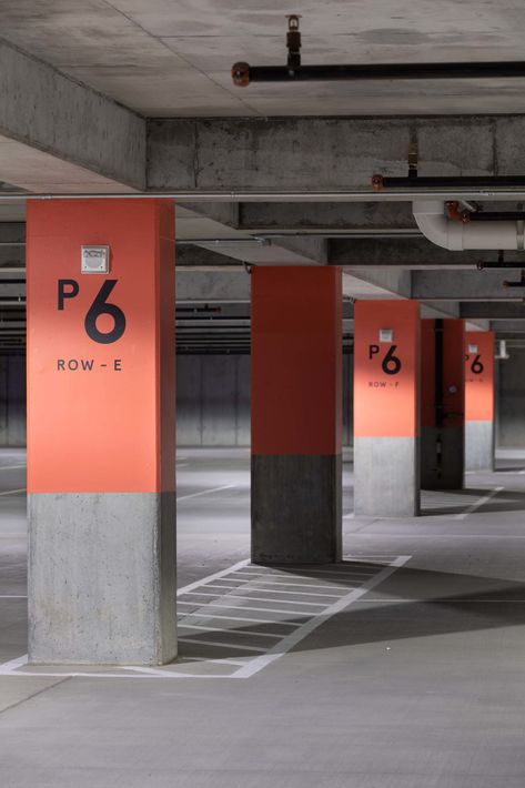 Carpark Design, Basement Parking Design, Parking Building Design, Parking Interior Design, Parking Garage Design, Parking Lot Design Architecture, Basement Parking, Floor Signage Design, Car Park