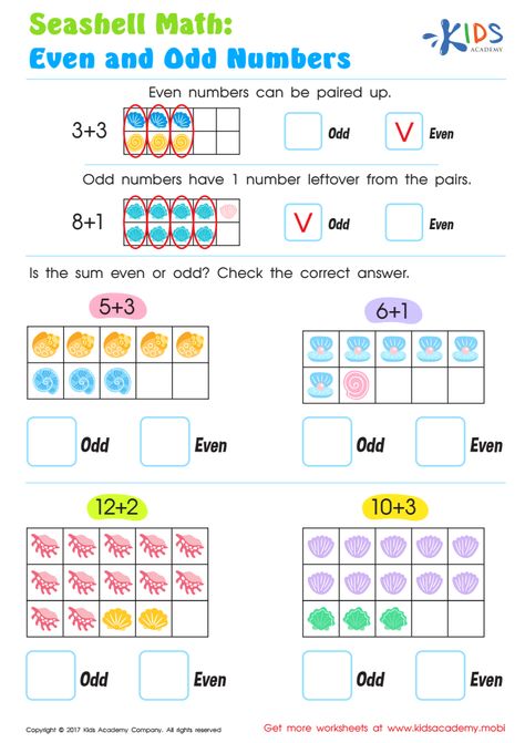 Figuring out what makes numbers odd or even is a tricky concept for kids to learn. Instead of relying merely on memorization, help your child understand the difference between even and odd numbers with this even and odd numbers worksheet for 2nd grade! Worksheet For 2nd Grade, Numbers For Kindergarten, Odd Even Numbers, Even And Odd Numbers, Counting Practice, Even Numbers, Numbers Worksheet, 2nd Grade Worksheets, Odd Numbers