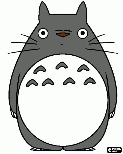 Totoro!!!!!!!!! coloring page, printable Totoro!!!!!!!!! Studio Ghibli Totoro Art, Totoro Doodle, Totoro Coloring Pages, Totoro Printable, Totoro Illustration, Totoro Embroidery, Totoro Stickers, Ghibli Drawing, Totoro Drawing