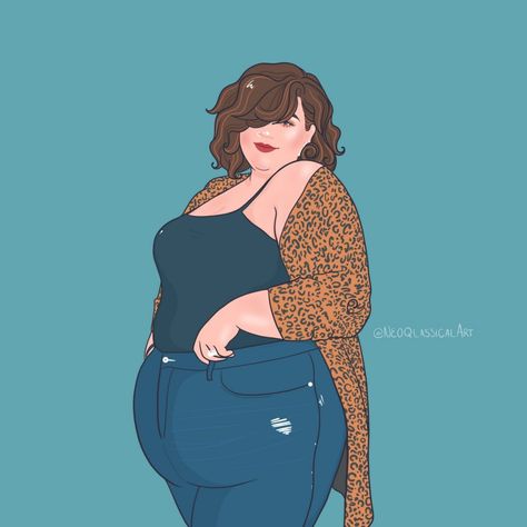 Illustrations Body Positivity, Plus Size Oc Drawing, Plus Size Cartoon Art, Plus Sized Art, Plus Size Woman Art, Plus Size Illustration Art, Plus Size Body Drawing, Fat Woman Drawing, Plus Size Character Design