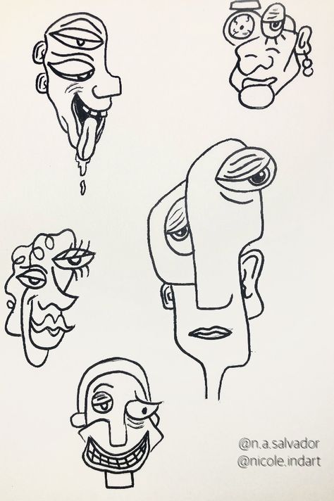 Abstract People Drawing, Drawn Tattoo Ideas, White Ink Face Tattoo, Weird Art Ideas, Weird Faces Drawing, Face To Draw, Inspiration For Drawing, Weird Drawing Ideas, Weird Face