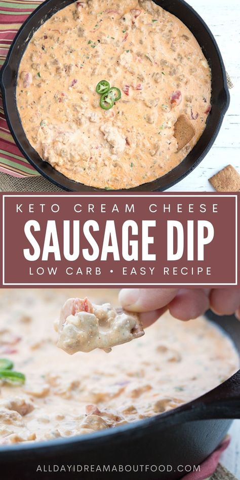 Easy Keto Party Snacks, Keto Spicy Sausage Recipes, Easy Keto Dip Recipes, Keto Recipes With Sausage Ground, Keto Football Appetizers, Ground Italian Sausage Keto Recipes, Keto Party Dips, Keto Cheese Dip Recipes, Keto Sausage Dip