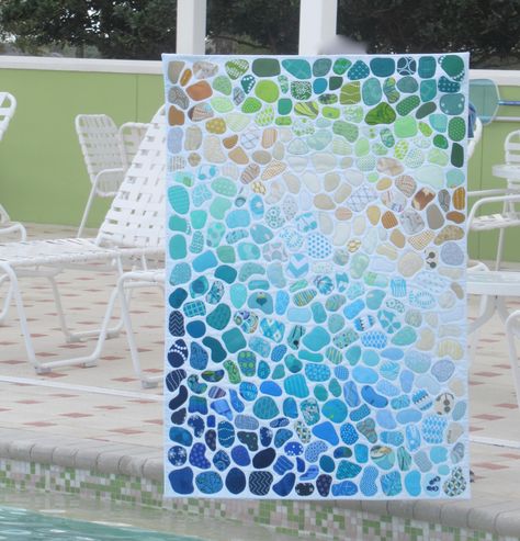 Sea Glass Quilts, Madeline Quilt, Seaglass Quilt, Sea Glass Quilt, Sensory Quilt, Beach Themed Quilts, Seascape Quilts, Kitty Quilt, Quilt Collage