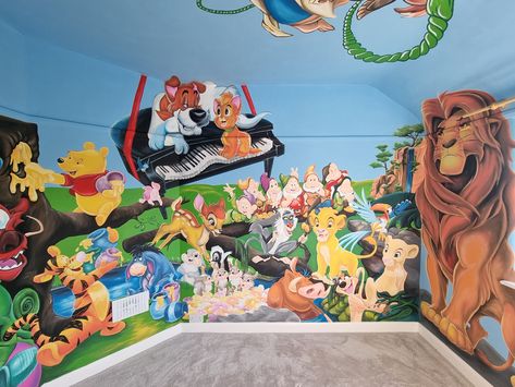 Disney Mural, Disney Themed Rooms, Disney Room, Disneyland Castle, Themed Rooms, Tiny House Loft, Oliver And Company, Disney Rooms, House Loft