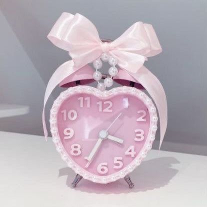 Pink Bedroom Ornaments, Cute Girly Items, Cute Room Decor Night Lights, Hello Kitty Inspired Room, Cutecore Bathroom, Sanrio Things To Buy, Heart Alarm Clock, Pink Gadgets, Pink Alarm Clock