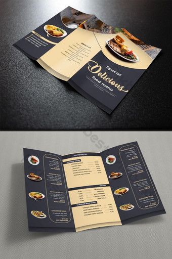 Restaurant Trifold Brochure, Design For Portfolio In School Filipino, Restaurant Food Menu Design Ideas, Menu Brochure Design, Menu Poster Design, Food Brochure, Webpage Design Layout, Menu Brochure, Restaurant Brochures