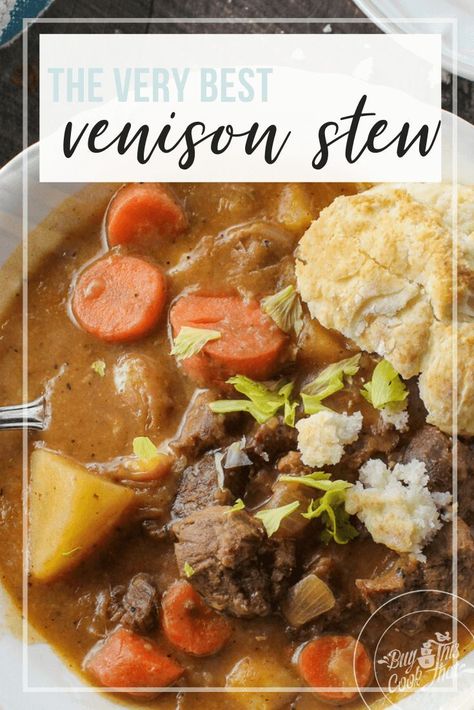 The Best Venison Stew    You are going to love this hearty country recipe for Venison Stew. Lean tender venison with celery, onions, potatoes and carrots is the ultimate comfort food.    #venisonstew #venisonrecipe Venison Stew Recipes, Venison Stew Crockpot, Venison Recipes Crockpot, Easy Venison Recipes, Deer Stew, Hunting Recipes, Elk Recipes, Venison Stew, Deer Recipes