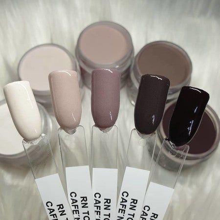 Dip Powder Nails With Names, Call Dip Nail Colors, Revel Nail Coffee And Cream, Fall Neutral Dip Powder Nails, Matt Dip Powder Nails, Taupe Dip Powder Nails, Dipped Nail Colors Powder, Matte Dip Powder Nails Fall, Cream Dip Nails