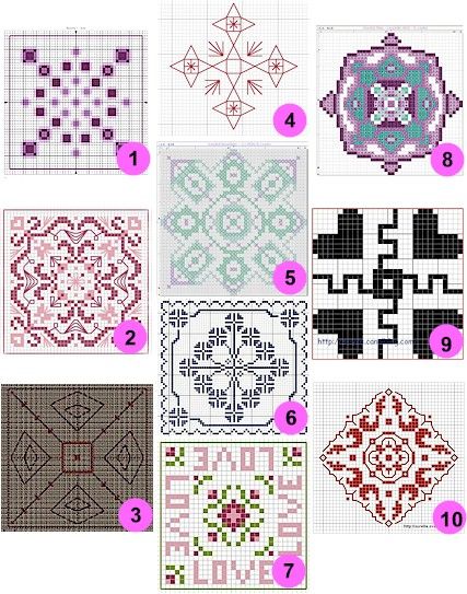 Free patterns and charts: Biscornu hand-embroidery patterns #embroiderypatterns #embroidery #freetutorials #freepatterns #CraftS #DIY #needlework featured on CraftGossip.com #ValentinesFree charts: Valentine’s Day Free Cross Stitch Designs, Biscornu Cross Stitch, Beautiful Cross Stitch Pattern, Cross Stitch Patterns Flowers, Needlepoint Designs, Embroidery Patterns Free, Diy Quilt, Free Embroidery, Cross Stitch Patterns Free