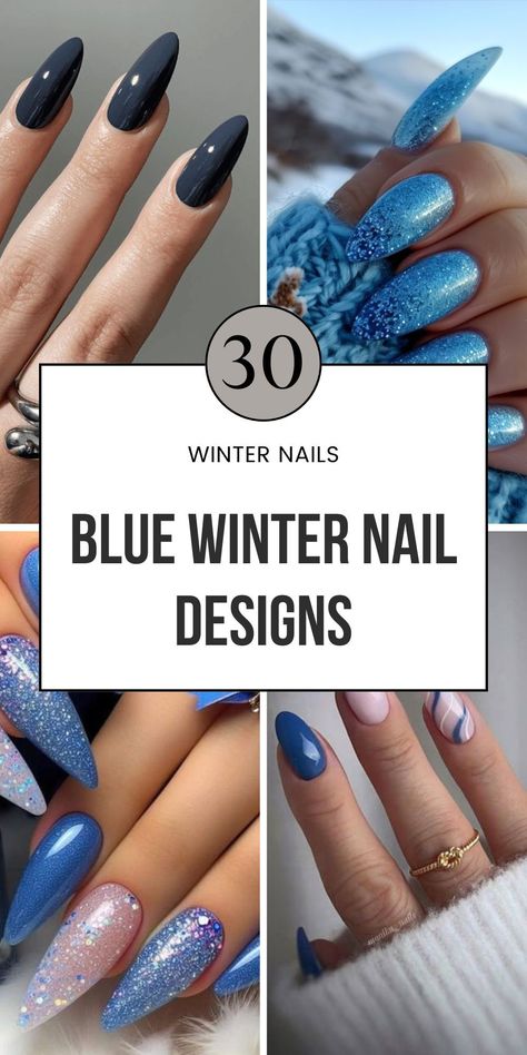 Get inspired by the best winter blue nails featuring snowflake patterns, purple acrylic nails, and frozen nail art. Try out winter nails acrylic styles or go for light blue nails with sparkle. Ideal for anyone who loves blue winter nail designs. Save this to your nail design board and visit for more ideas! Blue Gray Manicure, Blue Nails With Ring Finger Design, Arctic Blue Nails, Light Blue French Tip Christmas Nails, Winter Nails Blue Silver, Turquoise Winter Nails, Dark Blue Nails With Design Winter, Polka Dot Nails Blue, Winter Wonderland Nails Blue