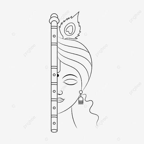 Outline Drawing For Painting, Krishna Drawing Simple Easy, Shri Krishna Mandala Art, Krishna With Flute Drawing, Janmashtami Drawing Sketch, Small Krishna Drawing, Krishna Images Drawing Easy, Shri Krishna Drawing Easy, How To Draw God