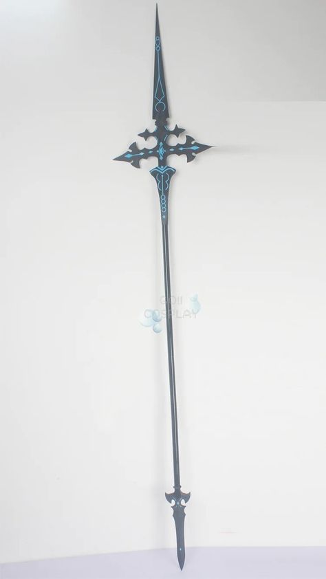 Spear Design, Genshin Spear Design, Fantasy Spear Concept Design, Dnd Magic Items Spear, Sci Fi Spear Concept Design, Gate Of Babylon, Fantasy Wepon Sketch, Artifact Art, Tactical Swords