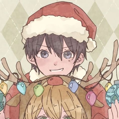 Anime Pfp Couple, Christmas Matching Pfps, Xmas Pfp, Matching Christmas Pfp Friends, Cat App, Christmas Pfp, Christmas Horses, Anime Christmas, Christmas Matching