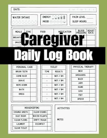 Caregiver Daily Log Book For Elderly Seniors: Caregiver Task Checklist Daily Report Sheets Home Health Care Caregiver Tips, Planner Organization College, List Organization, Organization College, Health Diary, Senior Caregiver, Better Wife, Elderly Caregiver, Daily Report