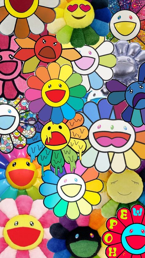 Takahashi Murakami flower Murakami Flower Wallpaper, Takashi Murakami Flower Wallpaper, Takashi Murakami Wallpaper, Takashi Murakami Flower, Takashi Murakami Art, Murakami Flower, Popular Cartoons, Takashi Murakami, Cartoon Wallpaper Iphone