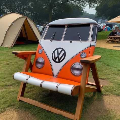 Volkswagen Bus Camping Chair: Embracing Retro Style and Community Vw Bus Decor, Bus Decor, Baby Toy Box, Grinch Crafts, Volkswagen Camper Van, Vw Ideas, Volkswagen Camper, Combi Vw, Car Volkswagen