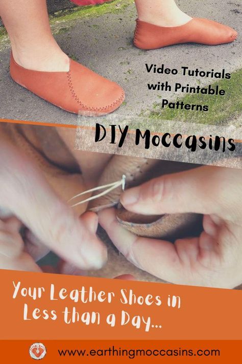 Handmade Moccasins Tutorial Diy Leather Slippers, Diy Leather Shoes Pattern, Leather Shoe Pattern, Make Moccasins Diy, Diy Earthing Shoes, Diy Grounding Shoes, Leather Slippers Pattern, Leather Moccasins Diy Patterns, Diy Moccasins Pattern