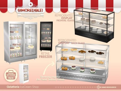 Sims Food, Sims 4 Restaurant, Big Fridge, Sims Furniture, Mod Furniture, Cc Furniture, Sims 4 Clutter, The Sims 4 Packs, Sims 4 Body Mods