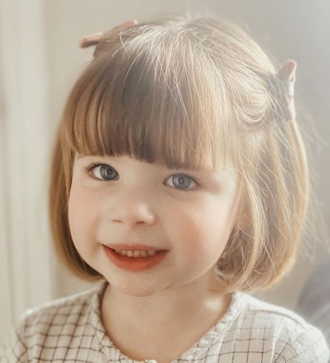 15 Best Little Girls Short Haircuts for a Cute Look | Styles At Life Toddler Girl Bangs Hairstyles, Kid Bangs Girls, Bob Haircut For Girls Kids, Bangs For Toddler Girls, Toddler Girl Haircut Long, Toddler Bob With Bangs, Toddler Hairstyles Girl With Bangs, Toddler Bangs Hairstyles, Toddler Bob Haircut Fine Hair