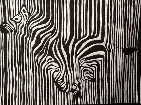 Zebra Illustration, Optical Illusion Quilts, Zebra Art, Black And White Quilts, Appliqué Quilts, 3d Quilts, Quilt Modernen, Landscape Quilts, White Drawing