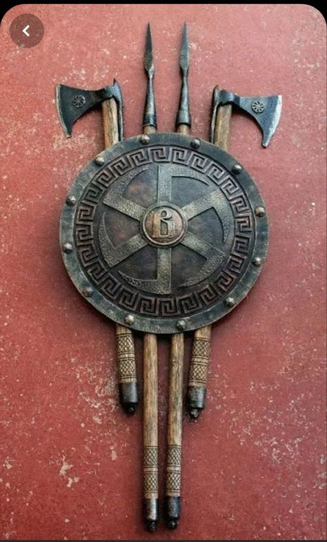 Shield Warrior, Viking Spear, Shield Medieval, Escudo Viking, Warrior Shield, Medieval Shield, Spartan Shield, Shield Wall, Viking Battle