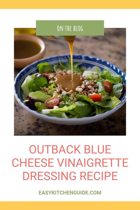 How to Make Outback Blue Cheese Vinaigrette Dressing Blue Cheese Vinaigrette Dressing Recipe, Blue Cheese Vinaigrette Dressing, Chopped Salad Dressing, Blue Cheese Vinaigrette, Braised Beef Recipes, Homemade Blue Cheese, Blue Cheese Dressing Recipe, Cheese Salad Dressing, Vinaigrette Dressing Recipe