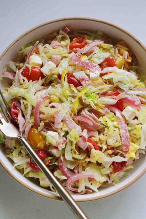 Italian Grinder Salad, Cheesy Orzo, Italian Grinder, Grinder Salad, Creamy Pesto Pasta, Creamy Salad Dressing, Italian Chopped Salad, Italian Salad Dressing, Creamy Pesto