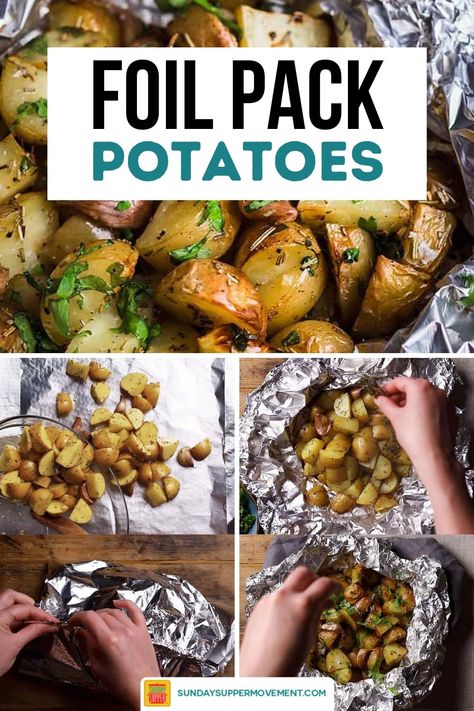 Foil Pack Potatoes Oven, Tin Foil Potatoes In Oven, Small Potatoes On The Grill, Grilled Small Potatoes, Foil Pack Potatoes On Grill, Potato Packets Oven, Potatoes In Foil In Oven, Baby Potatoes On The Grill, Foil Potatoes In Oven