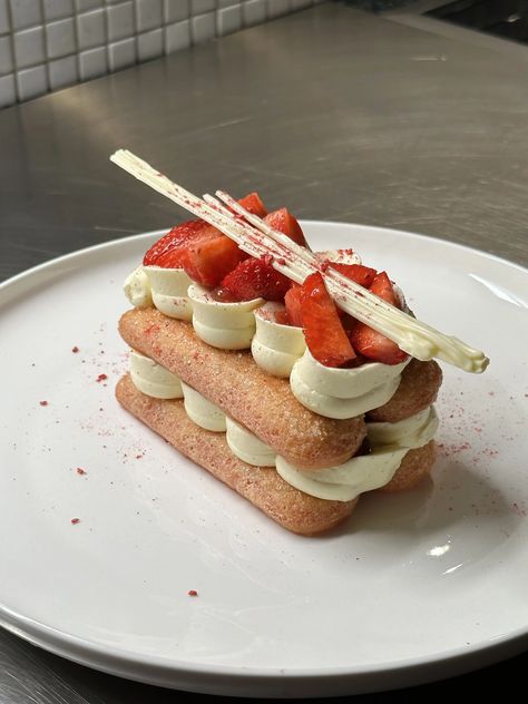 Fine Dining Dessert, Strawberry Tiramisu, Fine Dining Desserts, Cream Cheese Eggs, Desserts Menu, Strawberry Puree, Strawberry Desserts, More Recipes, Desert Recipes