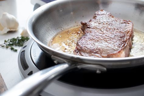 Steak Temperature, How To Cook Scallops, Delicious Steak, Stainless Steel Pan, Pan Steak, Pan Seared Steak, Cooking The Perfect Steak, Perfect Steak, Seared Steak