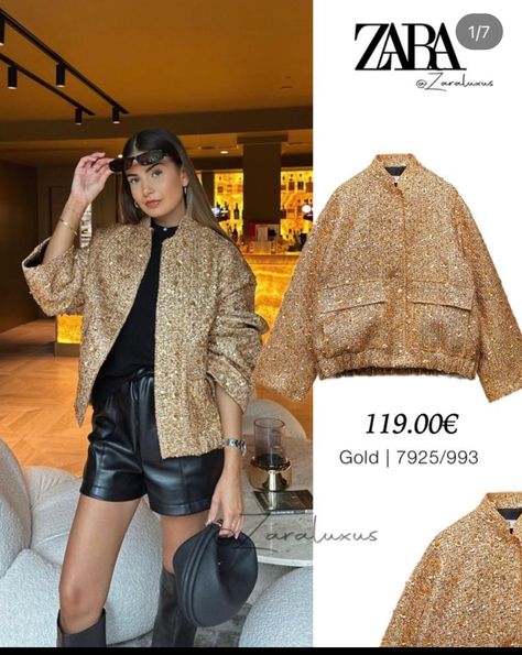 Zara Gold Jacket, Golden Jacket Outfit, Gold Jacket Outfit, Fashion Work Outfit, Gold Jacket, Europe Outfits, Concept Clothing, Zara Outfit, Zara Fashion