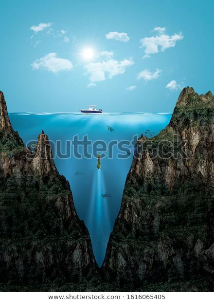 Mariana Trench Deepest Point Earthdigital Visual | Royalty-Free Stock Image Mariana Trench Ocean, Landform Projects, Facts About Plants, Structure Of The Earth, Challenger Deep, Ocean Trench, Mariana Trench, Landform, Marianas Trench