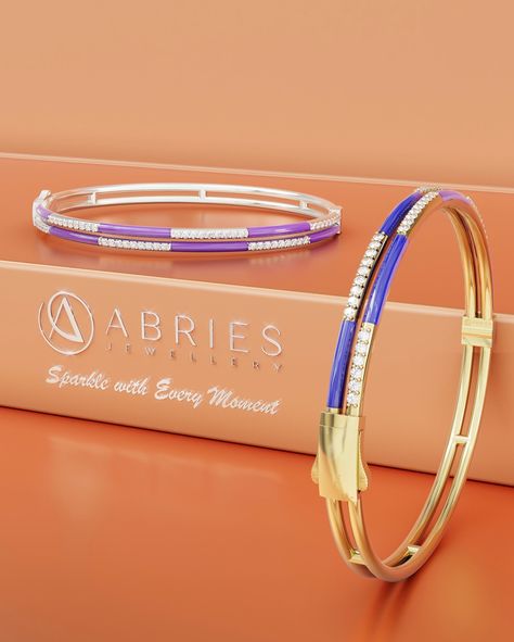 Sparkle with every moment! ✨ These diamond and enamel bangle blend elegance and sophistication, adding a unique brilliance to your style in every moment. 💫 . #sparkleoflife #abriesjewellery #diamondbangle #enamelbangles Enamel Diamond Jewelry, Elegant Enamel Diamond Ring, Luxury Enamel Jewelry With Diamond Accents, Luxury Elegant Enamel Bracelets, Luxury Enamel Ring With Single-cut Diamonds, Enamel Bangle, Diamond Bangle, Diamond Bracelets, Diamond Bracelet