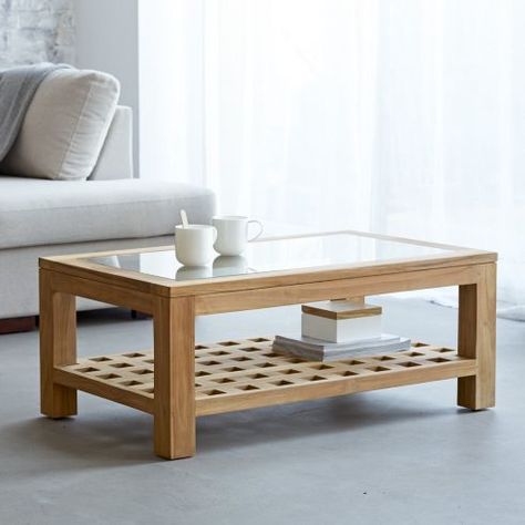 Kwad Teak Coffee Table 100x60 Table Design Wooden, Sectional Coffee Table, Centre Table Design, Centre Table Living Room, Meja Sofa, Sofa Table Design, Tea Table Design, Coffee Table Design Modern, Furniture Design Chair