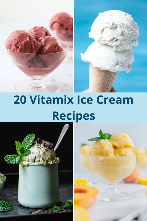 Vitamix Ice Cream Recipes, Vitamix Ice Cream, Chocolate Cherry Ice Cream, Almond Milk Ice Cream, Peach Ice Cream Recipe, Non Dairy Ice Cream, Blender Ice Cream, Blender Smoothie, Vegan Ice Cream Recipe