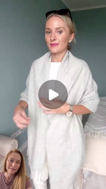 Scarf Tips And Tricks, How To Wear A Blanket Scarf Tutorials, How To Tie A Shawl Wraps, Scarf To Cardigan, Shawl To Cardigan, Scarf Into Cardigan, How To Style A Scarf With A Dress, Scarf As A Cardigan, How To Wear A Shawl With A Dress