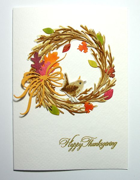 Fall Wreath Fall Wreath Cards Handmade, S And D, Birds Beak, Happy Thanksgiving Cards, Pretty Wreath, Diy Fall Wreath, White Gel Pen, D P, Autumn Wreaths