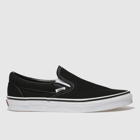 You can never go wrong with a Classic Slip-On profile from skate legends, Vans. Arriving in a wear-anywhere black and white colourway, this shoe boasts white stitch detailing and tag branding across the black upper. A vulcanised rubber sole completes. UPPER: Fabric,LINING: Fabric,OUTSOLE: Vulcanised rubber,OUTSOLE: Waffle treadcolour : Black & White Product code : 3422127270 Black And White Trainers, Vans Black And White, Mens Footwear, Slip On Trainers, White Vans, White Product, Vans Black, Vans Classic, Mens Vans