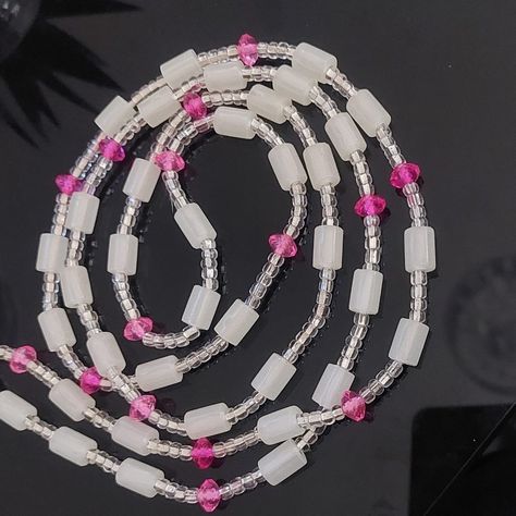 https://www.waistbeads.co.uk/glow-waist-beads/p/pink-crystal-glow-in-the-dark-w African Waist Beads, Waist Beads, Crystal Design, White Crystal, Pretty Pink, Pink And White, In The Dark, Glow In The Dark, Pretty In Pink