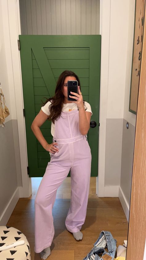 cutest purple overalls from aerie Purple Overalls Outfit, Purple Overalls, Teacher Ootd, Overalls Outfit, Overalls, Cute Outfits, Ootd, My Style, Purple