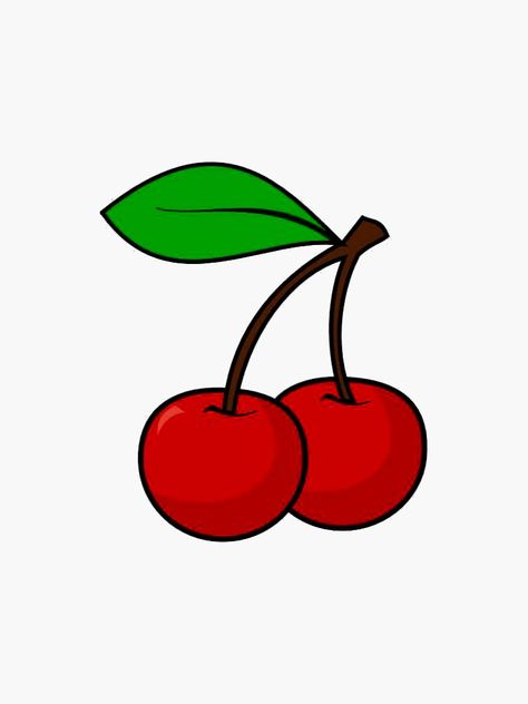 "Cherry anim." Sticker by jasminasheer | Redbubble Free Stencils Printables Templates, King And Queen Pictures, Cherry Drawing, Stencils Printables Templates, Easy Art For Kids, Cute Blue Wallpaper, Fruits Images, Flowery Wallpaper, Hippie Wallpaper