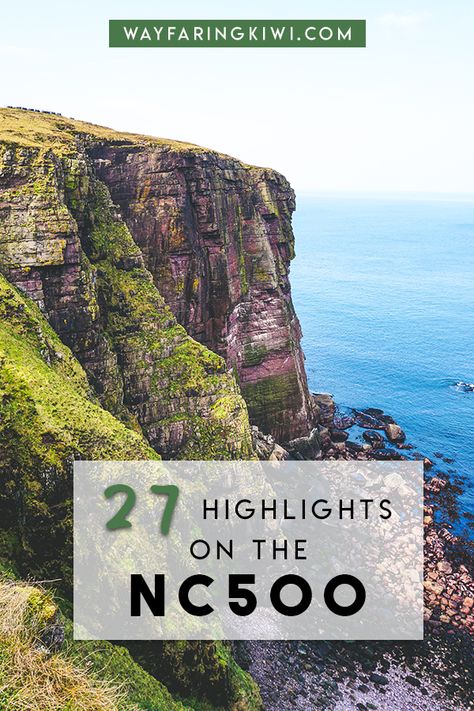 Discover the best NC500 Scotland highlights in my North Coast 500 itinerary! You'll learn the best things to do on the North Coast 500, places to eat on the NC500 and accommodation on the North Coast 500. Plus I've made a North Coast 500 map so you can find these locations easily! Don’t forget to save this to your travel board so you can find it later! Scotland Honeymoon, Nc500 Scotland, North Coast 500 Scotland, Oban Scotland, Inverness Scotland, Scotland Road Trip, North Coast 500, Scotland History, Scotland Landscape