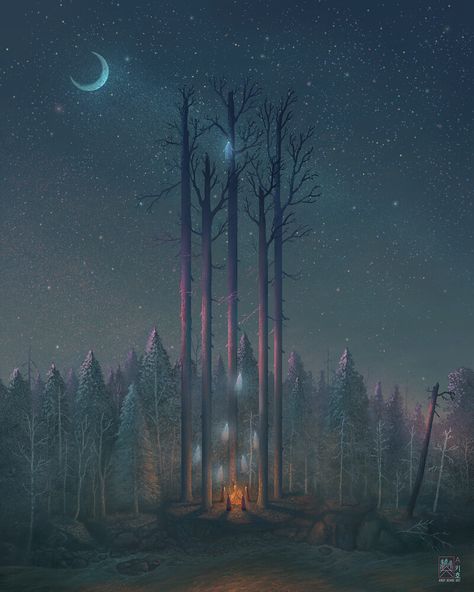 ArtStation - Spell of Twilight States Nordic Illustration, Forest Illustration, Magical Art, Fairytale Art, Children Book, Witchy Vibes, Fantasy Illustration, Ipad Skin, Whimsical Art