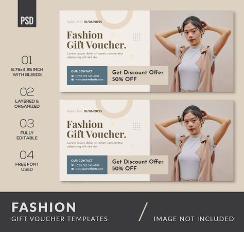 Creative fashion gift voucher design tem... | Premium Psd #Freepik #psd #banner #business #sale #label Gift Voucher Design Templates, Yoga Post, Offer Banner, Gift Voucher Design, Gifts Banner, Voucher Design, Rollup Banner, Cute Date Ideas, Gift Voucher