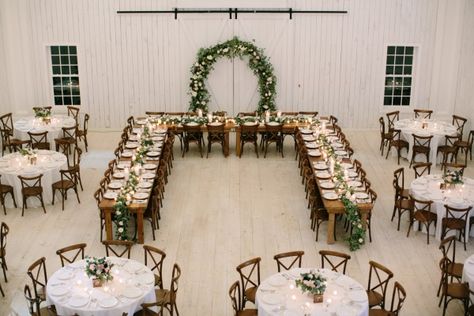 The White Sparrow Barn Wedding Backdrop, Reception Table Layout, Wedding In A Barn, Wedding Table Layouts, Wedding Reception Layout, White Sparrow, Kings Table, Reception Layout, Head Table Wedding