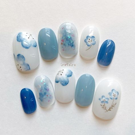 Hydrangea Nail Art, Soft Gel Nails, Set Saree, Flower Nail, Soft Gel, Nail Arts, Flower Nails, Nails Nails, Gel Nail