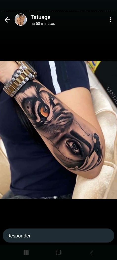 Tiger Eyes Tattoo, Tiger Tattoo Sleeve, Cute Hand Tattoos, Forarm Tattoos, Forearm Tattoo Women, Leg Tattoos Women, Tatuaje A Color, Dope Tattoos For Women, Stylist Tattoos