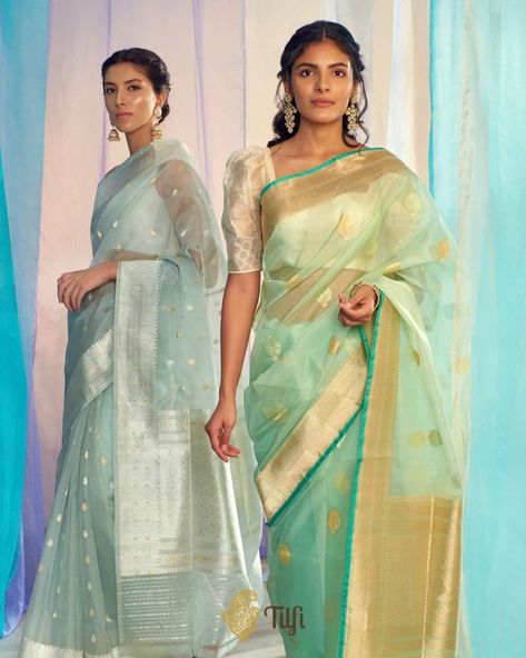 Organza Blouse Designs Latest, Organza Saree Blouse Designs Latest, Banaras Blouse, Organza Saree Blouse Designs, Organza Saree Blouse, Saree Showroom, Blouse Organza, Modern Sarees, Pattern Blouses